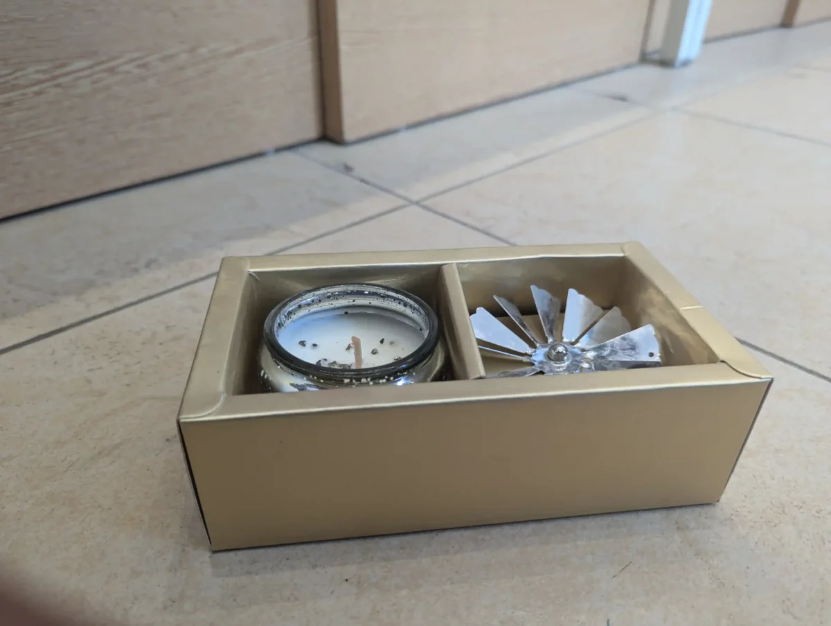 Sparkling Silver Candle and Windmill Set scaled