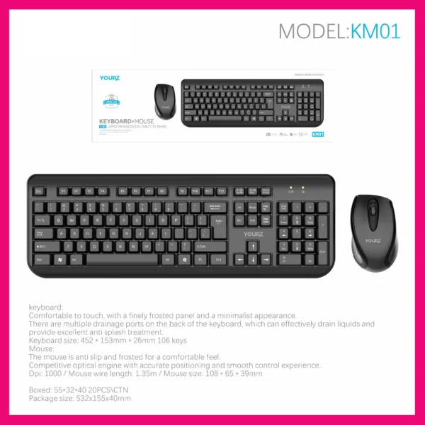 YOURZ KM01 Keyboard and Mouse Combo
