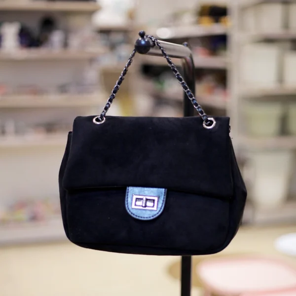 Black Chain Strap Sling Bag