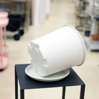 White Plastic Plant Pot 4