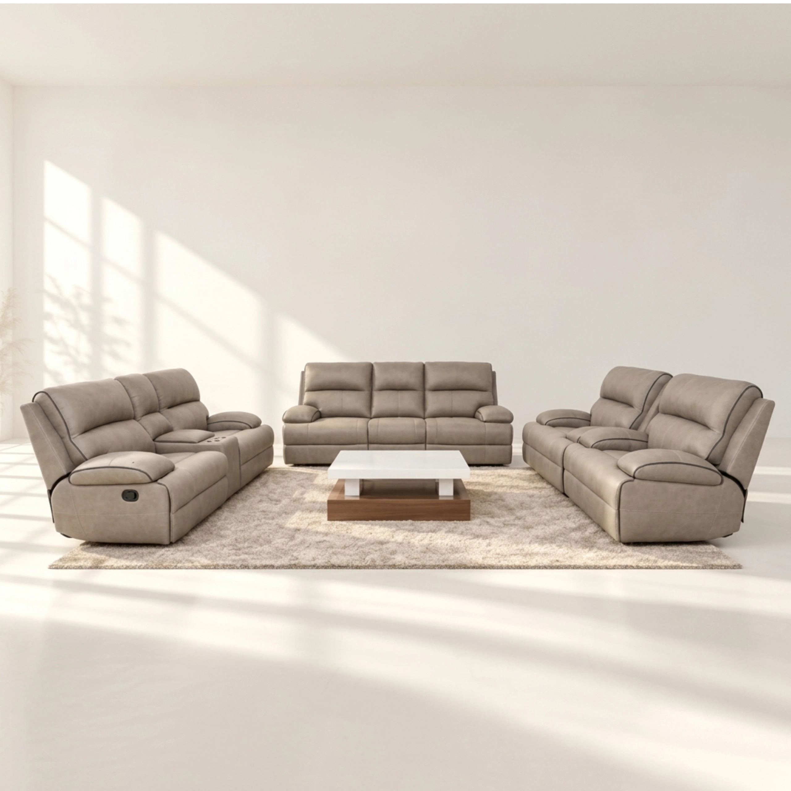 Leather Recliner Sofa Set Leather Recliner Sofa Set